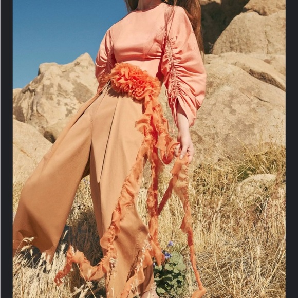 Ulla Johnson Lorna Ruched Cotton-poplin Blouse - Pink - Picture 3 of 8